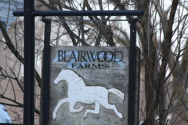Blairwood Farms entryway sign