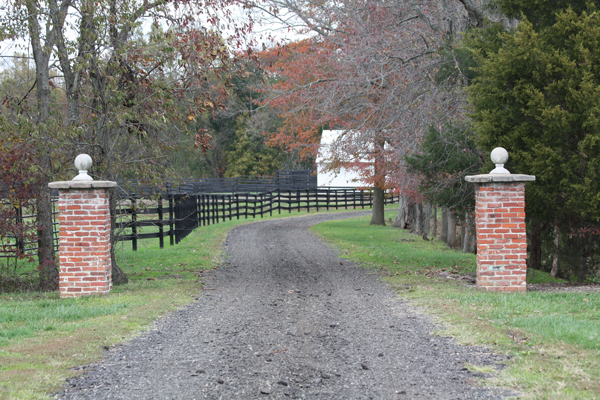 Gravel roadway at Blairwood farms