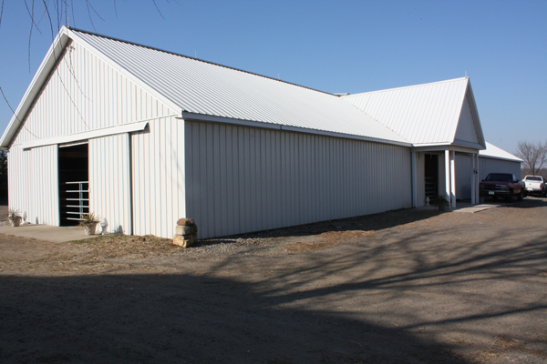 white stables at Blairwood Farms